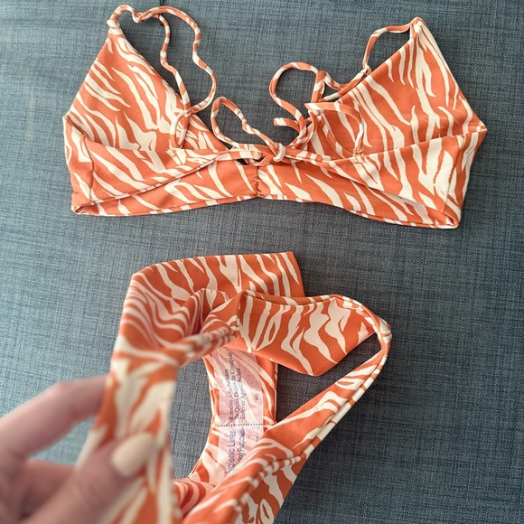 NWT Skatie Vibrant Orange Zebra Bikini - Picture 5 of 7